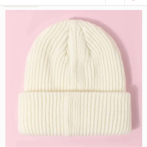 Accessories - COPY - Ribbed Snap button Beanie One size. Ivory color